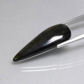 9,17 ctw natürlicher gold-schimmernd schwarz Obsidian, Birnenform, Lichtundurchlässig