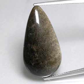 12,96 ctw natürlicher gelber Obsidian, Birnenform, Lichtundurchlässig