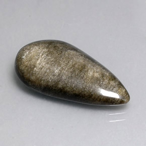 12,96 ctw natürlicher gelber Obsidian, Birnenform, Lichtundurchlässig