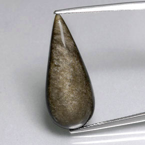 10,83 ctw natürlicher gelber Obsidian, Birnenform, Lichtundurchlässig