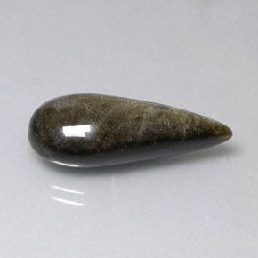 10,83 ctw natürlicher gelber Obsidian, Birnenform, Lichtundurchlässig