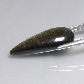 10,83 ctw natürlicher gelber Obsidian, Birnenform, Lichtundurchlässig