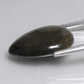 8,74 ctw natürlicher schwarzer Obsidian, Birnenform, Lichtundurchlässig
