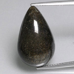 9,17 ctw natürlicher gold-schimmernd Obsidian, Birnenform, Lichtundurchlässig