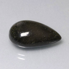 9,17 ctw natürlicher gold-schimmernd Obsidian, Birnenform, Lichtundurchlässig
