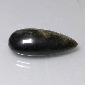 12,11 ctw natürlicher schwarzer Obsidian, Birnenform, Lichtundurchlässig