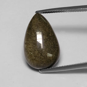 9,17 ctw natürlicher gold-schimmernd Obsidian, Birnenform, Lichtundurchlässig