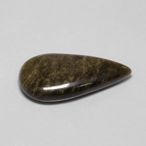 7,72 ctw natürlicher gelber Obsidian, Birnenform, Lichtundurchlässig