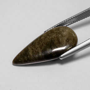 7,72 ctw natürlicher gelber Obsidian, Birnenform, Lichtundurchlässig
