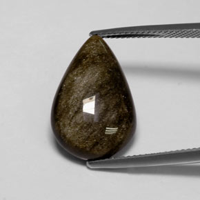 9,17 ctw natürlicher gold-schimmernd Obsidian, Birnenform, Lichtundurchlässig