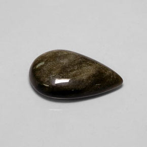 9,17 ctw natürlicher gold-schimmernd Obsidian, Birnenform, Lichtundurchlässig