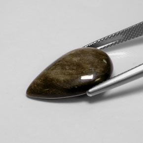 9,17 ctw natürlicher gold-schimmernd Obsidian, Birnenform, Lichtundurchlässig