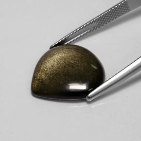 9,17 ctw natürlicher gold-schimmernd Obsidian, Birnenform, Lichtundurchlässig