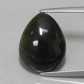 9,17 ctw natürlicher gold-schimmernd Obsidian, Birnenform, Lichtundurchlässig