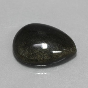 9,17 ctw natürlicher gold-schimmernd Obsidian, Birnenform, Lichtundurchlässig
