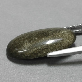 4,73 ctw natürlicher gelber Obsidian, Oval Schliff, Lichtundurchlässig