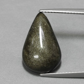 6,97 ctw natürlicher gelber Obsidian, Birnenform, Lichtundurchlässig