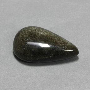 6,97 ctw natürlicher gelber Obsidian, Birnenform, Lichtundurchlässig