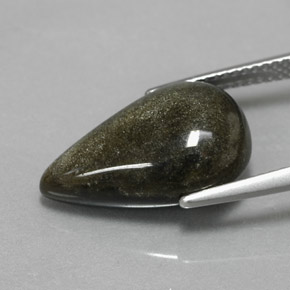 6,97 ctw natürlicher gelber Obsidian, Birnenform, Lichtundurchlässig