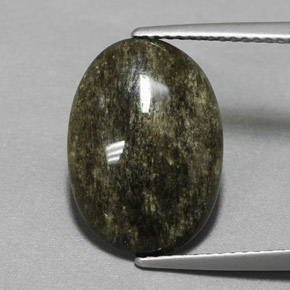 9,17 ctw natürlicher gold-schimmernd Obsidian, Oval Schliff, Lichtundurchlässig