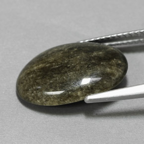 9,17 ctw natürlicher gold-schimmernd Obsidian, Oval Schliff, Lichtundurchlässig