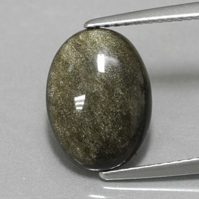 3,01 ctw natürlicher gelber Obsidian, Oval Schliff, Lichtundurchlässig