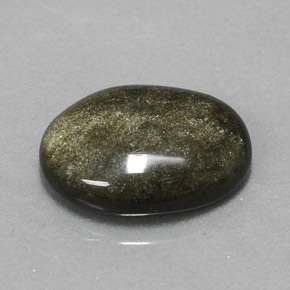 3,01 ctw natürlicher gelber Obsidian, Oval Schliff, Lichtundurchlässig