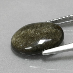 3,01 ctw natürlicher gelber Obsidian, Oval Schliff, Lichtundurchlässig