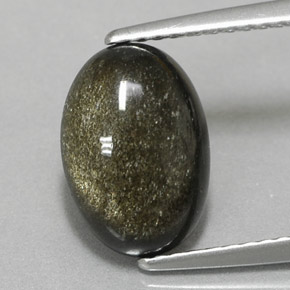 2,56 ctw natürlicher gelber Obsidian, Oval Schliff, Lichtundurchlässig