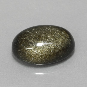 2,56 ctw natürlicher gelber Obsidian, Oval Schliff, Lichtundurchlässig