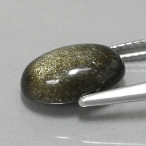 2,56 ctw natürlicher gelber Obsidian, Oval Schliff, Lichtundurchlässig