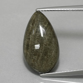 6,42 ctw natürlicher Gold Obsidian, Birnenform, Lichtundurchlässig