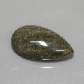 6,42 ctw natürlicher Gold Obsidian, Birnenform, Lichtundurchlässig