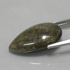 6,42 ctw natürlicher Gold Obsidian, Birnenform, Lichtundurchlässig
