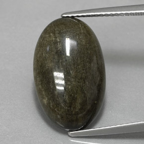 9,17 ctw natürlicher gold-schimmernd Obsidian, Oval Schliff, Lichtundurchlässig