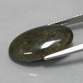 9,17 ctw natürlicher gold-schimmernd Obsidian, Oval Schliff, Lichtundurchlässig