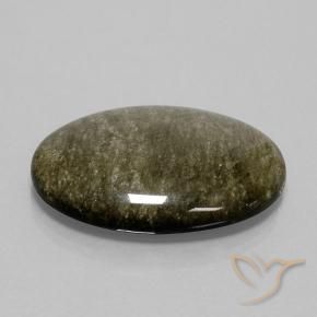 9,17 ctw natürlicher Schwarz mit Goldglanz Obsidian, Oval, Lichtundurchlässig