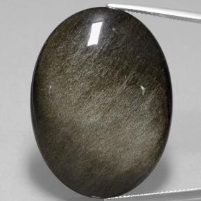 58,06 ctw natürlicher schwarzer Obsidian, Oval Schliff, Lichtundurchlässig
