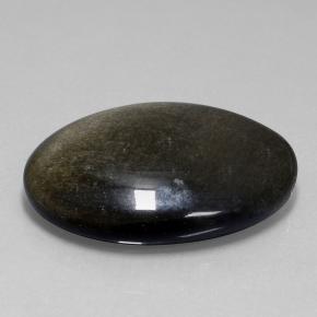 58,06 ctw natürlicher schwarzer Obsidian, Oval Schliff, Lichtundurchlässig