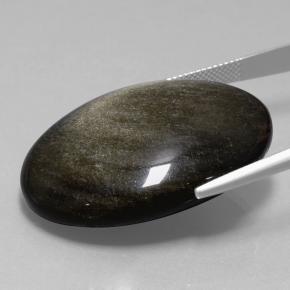 58,06 ctw natürlicher schwarzer Obsidian, Oval Schliff, Lichtundurchlässig