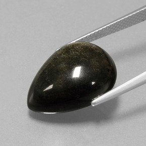 10,01 ctw natürlicher Gold Obsidian, Birnenform, Lichtundurchlässig