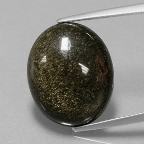 9,57 ctw natürlicher Gold Obsidian, Oval Schliff, Lichtundurchlässig