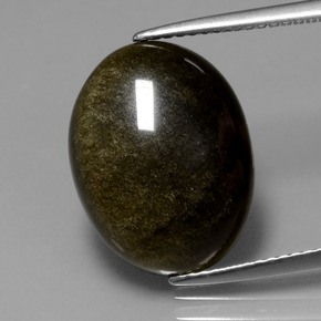 9,17 ctw natürlicher gold-schimmernd Obsidian, Oval Schliff, Lichtundurchlässig