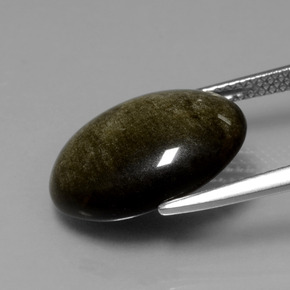 9,17 ctw natürlicher gold-schimmernd Obsidian, Oval Schliff, Lichtundurchlässig