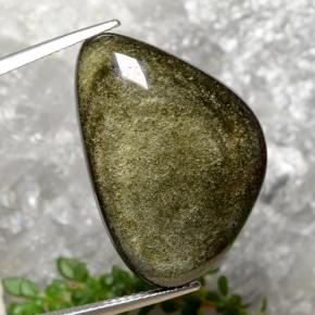 22,45 ctw natürlicher schwarzer Obsidian, Fantasieschliff, Lichtundurchlässig