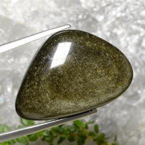 22,45 ctw natürlicher schwarzer Obsidian, Fantasieschliff, Lichtundurchlässig