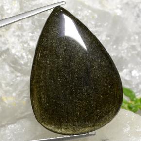 30,16 ctw natürlicher schwarzer Obsidian, Birnenform, Lichtundurchlässig