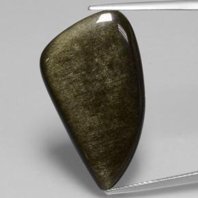 9,17 ctw natürlicher gold-schimmernd schwarz Obsidian, Ausgefallene Form, Lichtundurchlässig