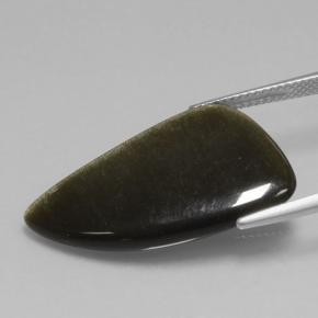 9,17 ctw natürlicher gold-schimmernd schwarz Obsidian, Ausgefallene Form, Lichtundurchlässig