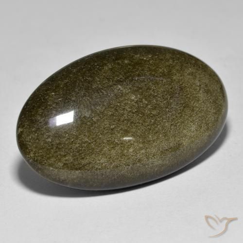 9,17 ctw natürlicher Schwarz mit Goldglanz Obsidian, Oval, Lichtundurchlässig